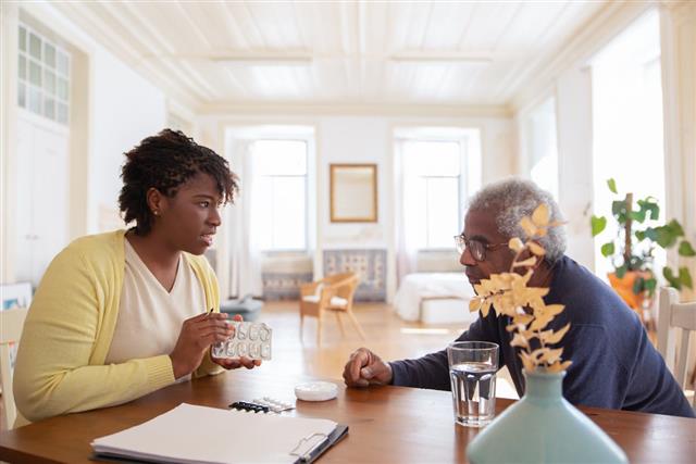 Adult child supporting an aging parent, wishing they had acted earlier